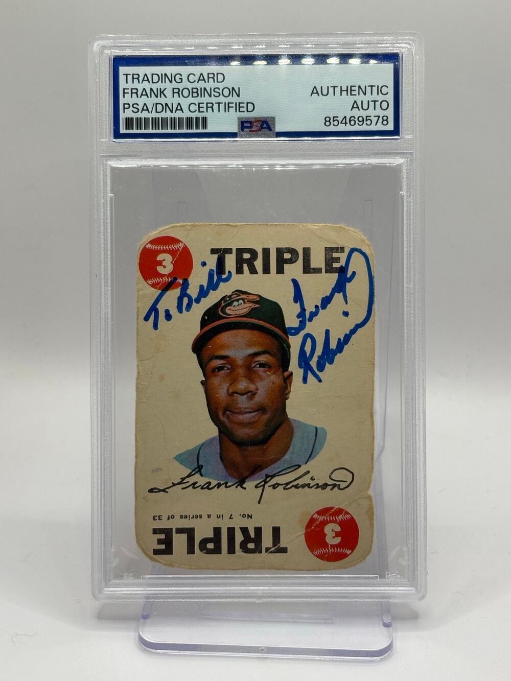 1968 Topps Game Frank Robinson #7 PSA DNA Certified Authentic Auto Orioles